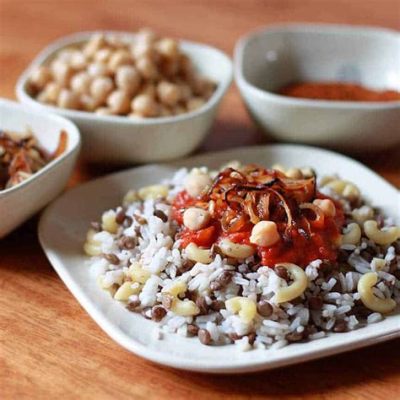  Koshari! Uma Sinfonia de Grãos e Legumes Temperados com um Toque Picante